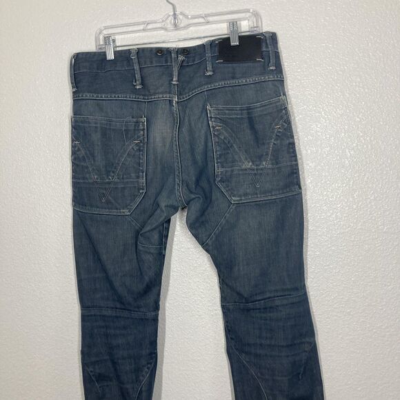 G-Star RAW Jeans Mens 32x32 Blue 3D Articulated Knee Button Fly Tapered - Picture 14 of 15